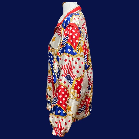 Mureli Vintage Patriotic Silk Jacket – Removeable Sleeves! - Picture 3 of 10